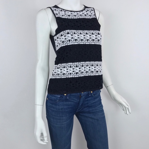NEW {Ann Taylor} Petite Crochet Striped Tank - Picture 3 of 8